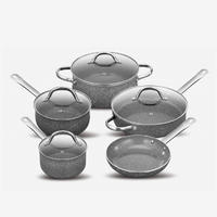 Grey nonstick press aluminum cookware set with stainless steel handle