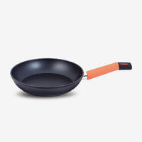 Black nonstick forged aluminum fry pan with soft touch bakelite handle