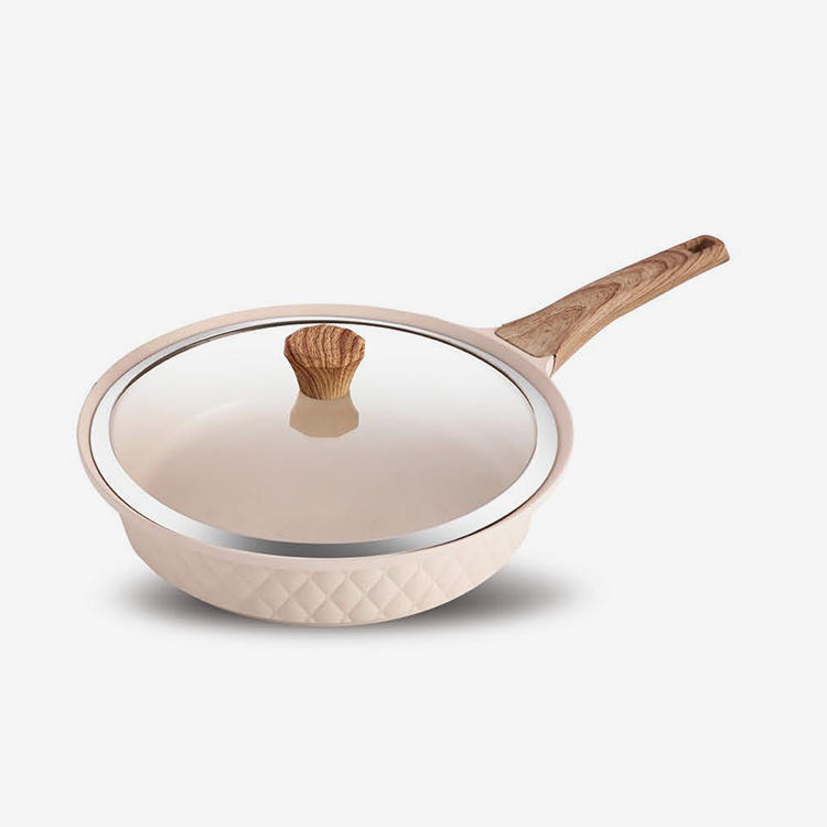 Off-white nonstick die cast aluminum fry pan with bakelite handle 
