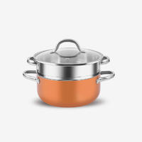 Copper nonstick press aluminum casserole with stainless steel handle